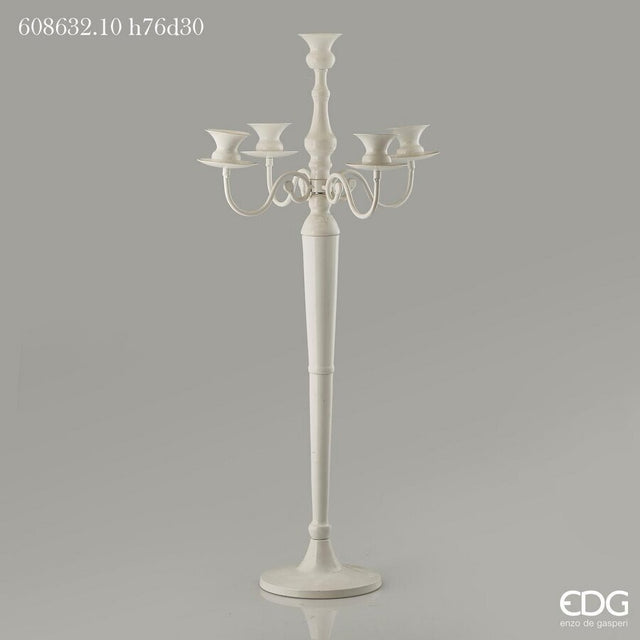 edg enzo de gasperi portacandele metallo 5 braccia h 76 cm d 30 cm metallo white ean 8054184051206