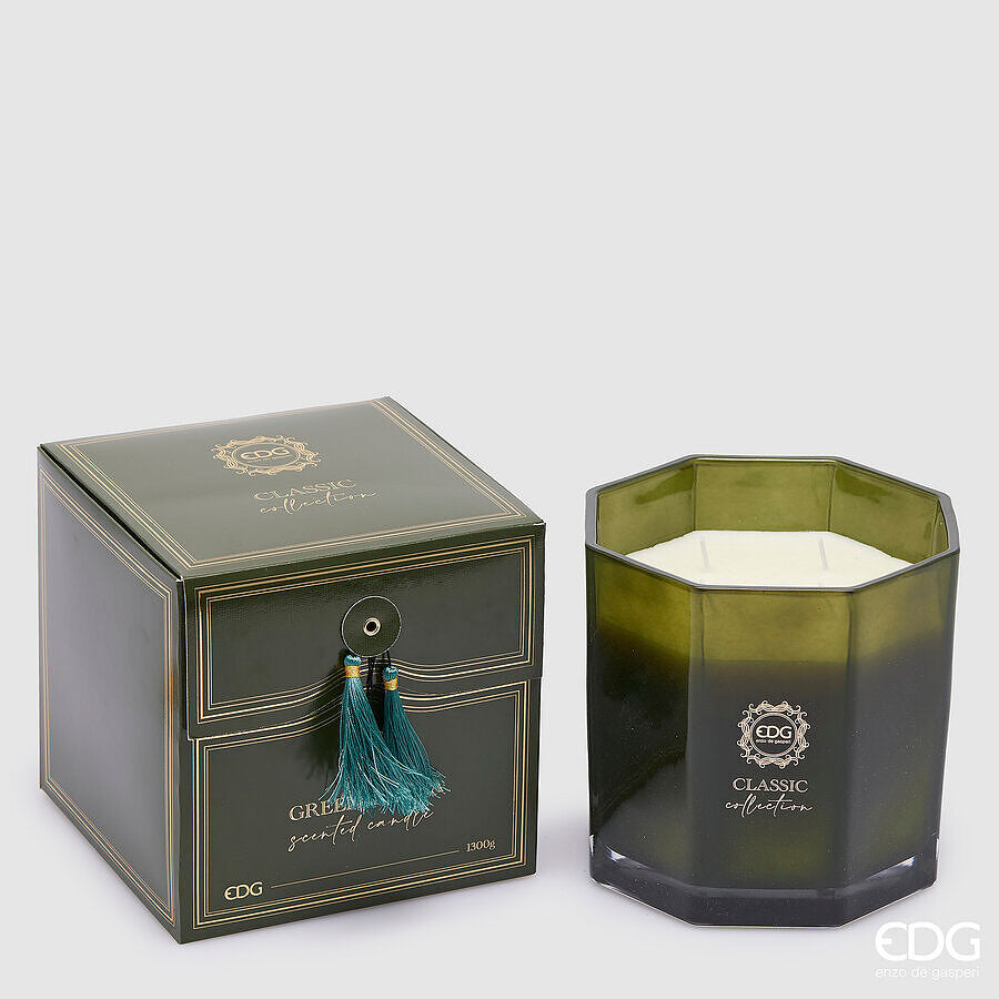 EDG Enzo De Gasperi Candela Classic con Profumo H 15,5 Cm D 15,5 Cm Green Utopia