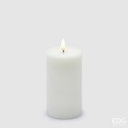 EDG Enzo De Gasperi Candela Led Lounge Moccolo H 13 Cm D 7,5 Cm Bianco