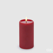 EDG Enzo De Gasperi Candela Led Lounge Moccolo H 13 Cm D 7,5 Cm Rosso