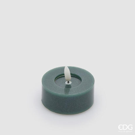EDG Enzo De Gasperi Set 2 Candele LED Glitter Verdi Ø3 cm IP20 – Decorazione Natalizia