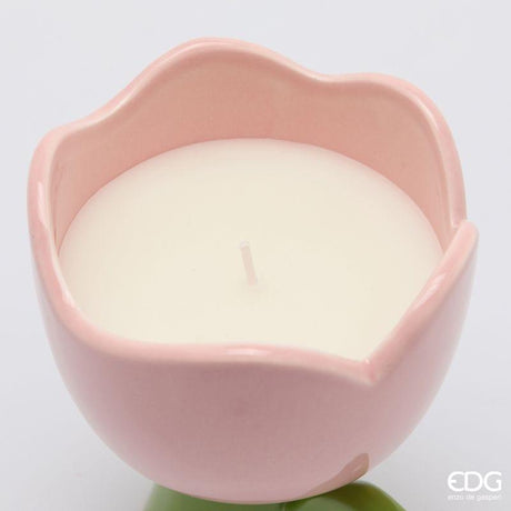 EDG Enzo De Gasperi Candela Tulip con Profumo H 11 Cm D 10 Cm Rose Water