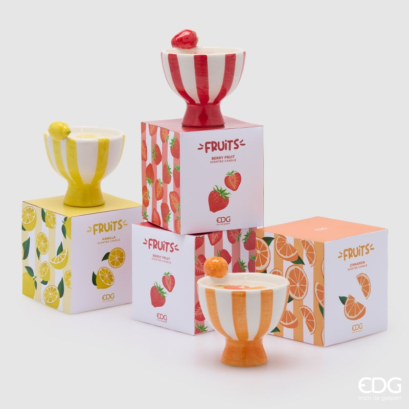 EDG Enzo De Gasperi Candela Frutta Ceramica con Profumo H 10 Cm D 10 Cm Vanilla
