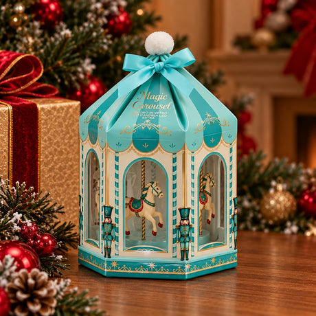 EDG Enzo De Gasperi Candela Profumata Giostra Carosello White Musk H9 Ø8 cm – Decorazione di Natale