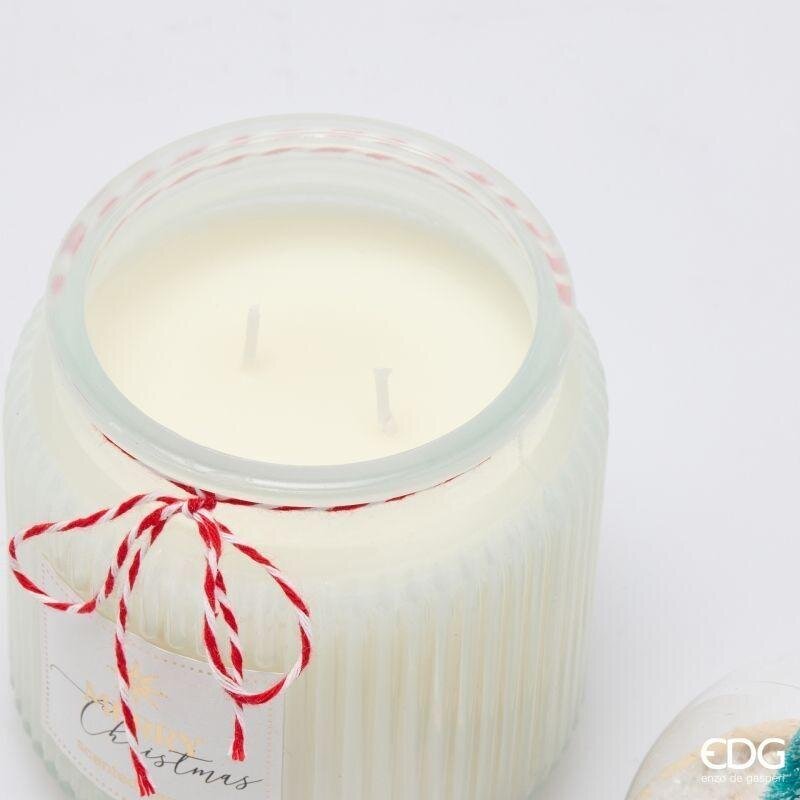 EDG Enzo De Gasperi Candela Profumata con Cupola White Musk H15 Ø10 cm – Decorazione di Natale