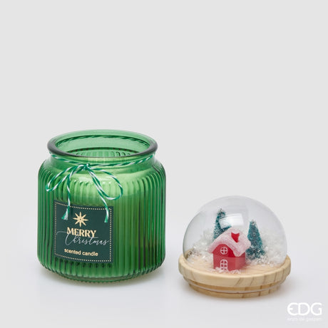 EDG Enzo De Gasperi Candela Profumata con Cupola Cardamom Snaps H15 Ø10 cm – Decorazione di Natale