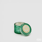 EDG Enzo De Gasperi Candela Crystal con Vaso + Scatola Regalo H 8,5 cm D 9 cm 160gr Verde