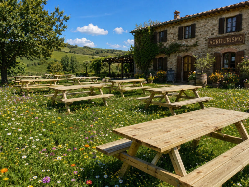 L'Arcolaio Kit Tavolo Pic nic 180x160x70 Cm in Legno
