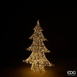 Albero di Natale Led Stripes 1.440 MicroLed H 98 Cm L 65 Cm L 16 Cm Oro