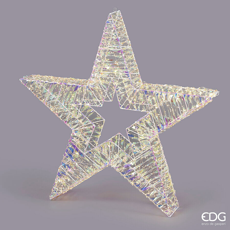 EDG Enzo De Gasperi Decoro Stripes Stella di Natale 2400 Microled D 100 Cm L 14 Cm Natural