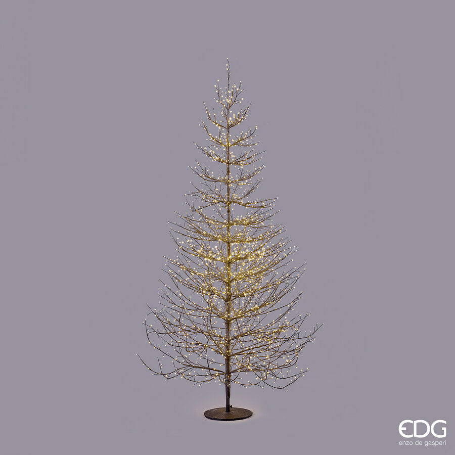 EDG Enzo De Gasperi Albero di Natale Faggio Rich Black 2690 MicroLED H210 Ø130 cm IP44 – Albero Luminoso da Esterno