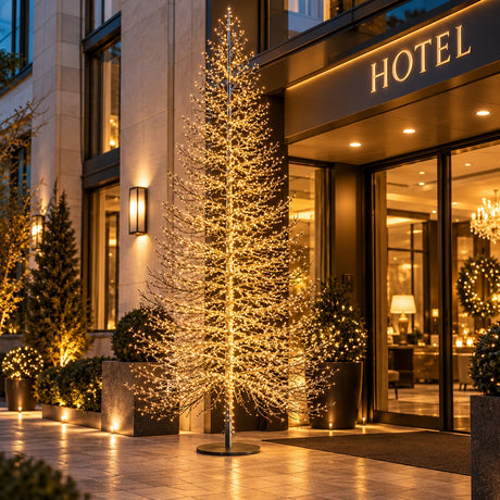 EDG Enzo De Gasperi Albero di Natale Faggio Rich Black 6590 MicroLED H300 Ø180 cm IP44 – Albero Luminoso da Esterno