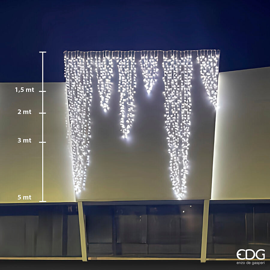 edg enzo de gasperi edg enzo de gasperi cascata led prolungabile 120 maxi led h 200 cm l 50 cm ip 67 white ean 8059824584205