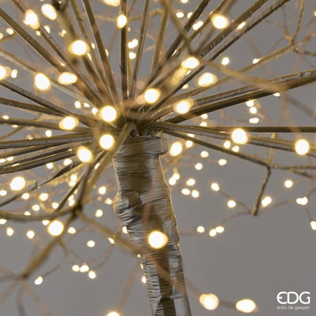 EDG Enzo De Gasperi Decoro Tarassaco Rich Nero H240 Ø70 cm con MicroLED IP44 – Decorazione Natalizia Luminosa