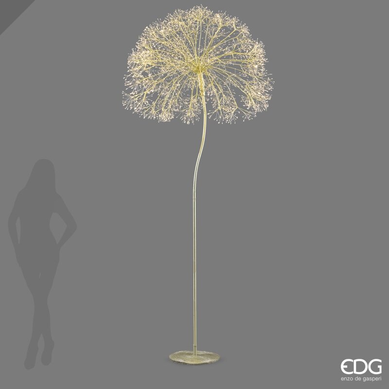 EDG Enzo De Gasperi Decoro Tarassaco Rich Luminoso Gold H280 Ø100 cm con MicroLED IP44 – Decorazione Natalizia