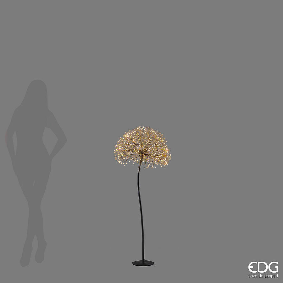 EDG Enzo De Gasperi Decoro di Natale Tarassaco Rich Nero 384 LED H120 Ø30 cm IP44 – Decorazione Luminosa