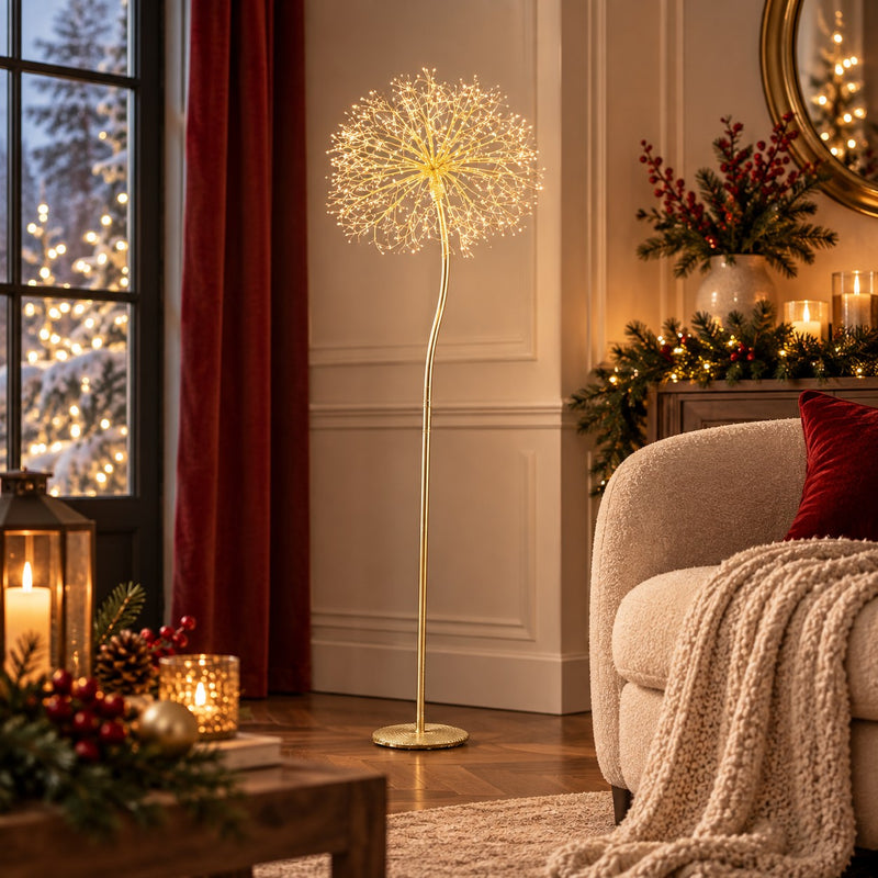 EDG Enzo De Gasperi Tarassaco Natalizio Luminoso 912 LED H180 cm Oro – Decorazione di Natale