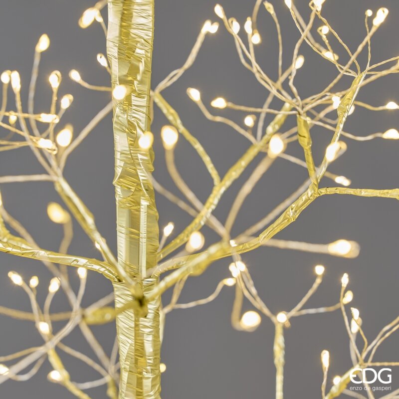 EDG Enzo De Gasperi Albero di Natale Faggio Slim 528 LED H120 cm Oro IP44 – Albero Natalizio Luminoso
