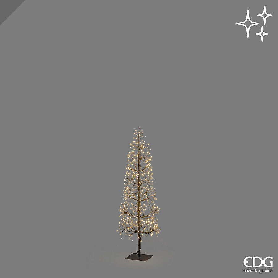 EDG Enzo De Gasperi Albero di Natale Faggio Slim 528 LED H120 cm Nero IP44 – Albero Natalizio Luminoso
