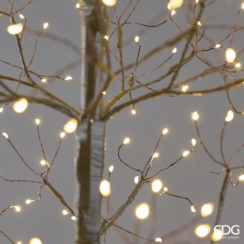 EDG Enzo De Gasperi Albero di Natale Faggio Slim 528 LED H120 cm Nero IP44 – Albero Natalizio Luminoso