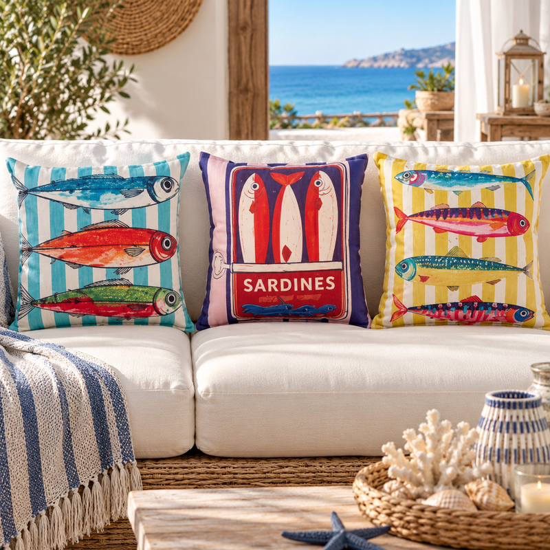 Ad Trend Cuscino Decorativo in Tessuto 45x45 cm – Cuscino Arredo per Divano, Letto e Soggiorno, Fantasie Assortite 1 Pz
