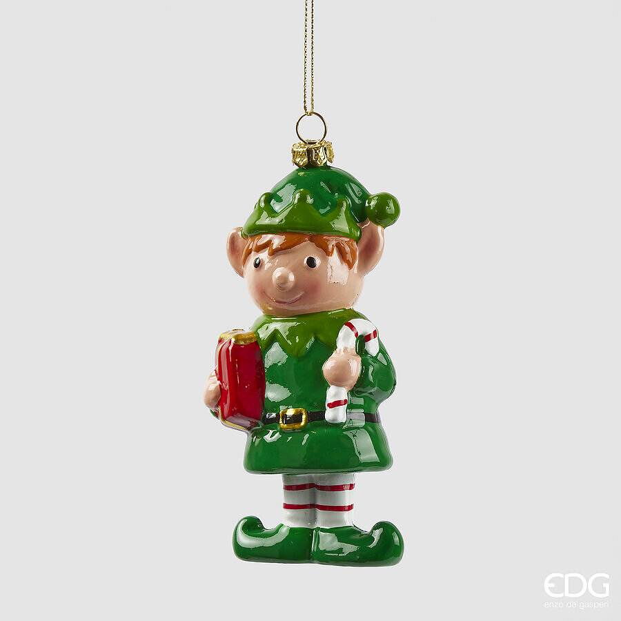 Addobbo Natale Elfo  H 12,5 Cm L 4 Cm L 6 Cm Cm Verde Mix