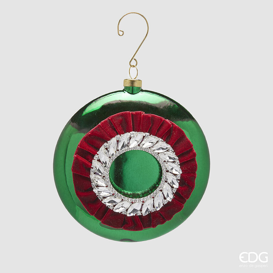 EDG Enzo De Gasperi EDG Medaglione Strass Verde 12 cm - Addobbo Natale