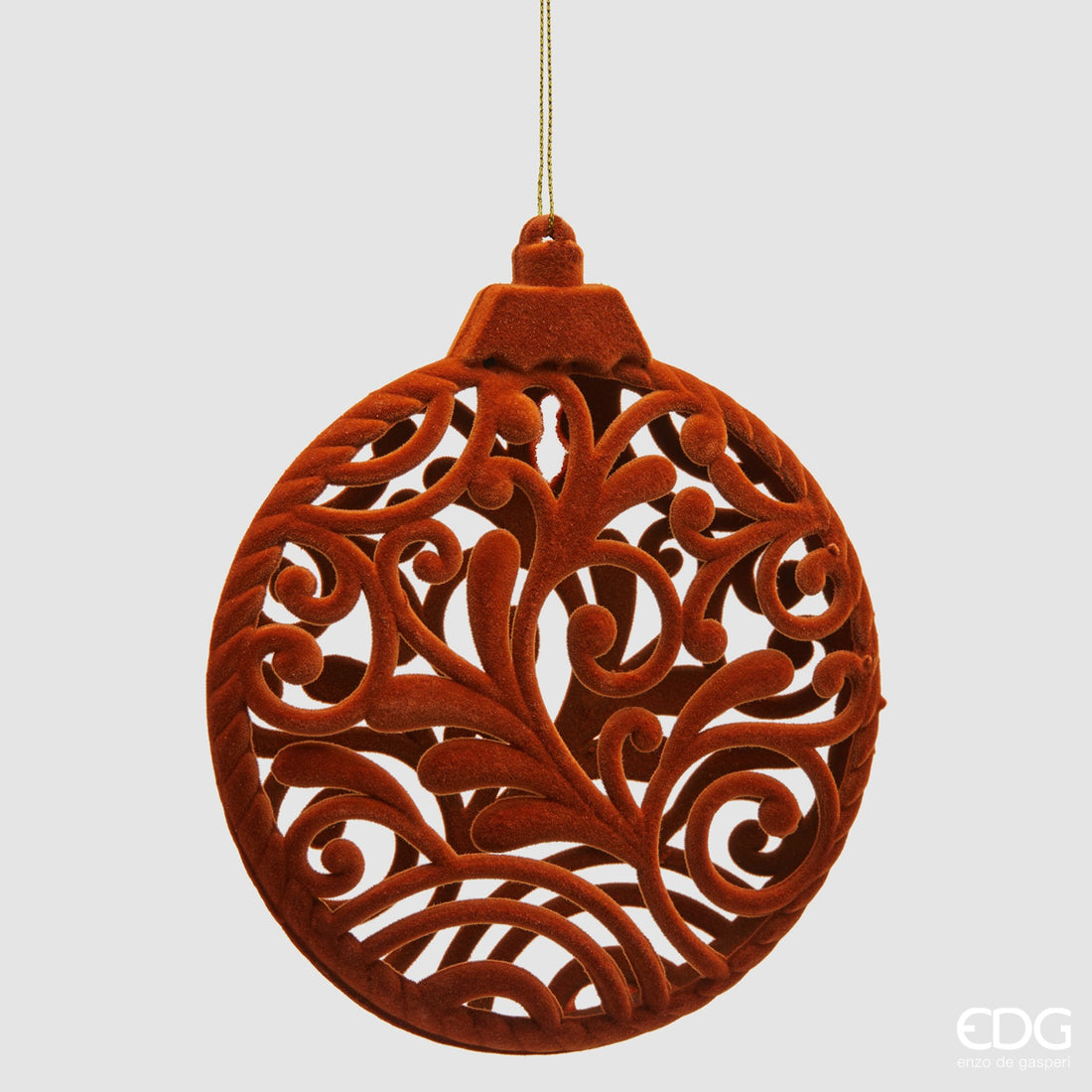 EDG Enzo De Gasperi Addobbo di Natale Medaglione Velvet Camel Ø15 cm – Decorazione Albero Natalizio