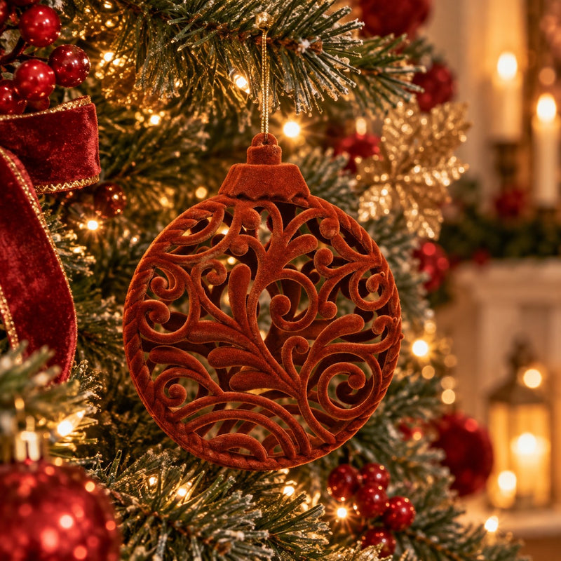 EDG Enzo De Gasperi Addobbo di Natale Medaglione Velvet Camel Ø15 cm – Decorazione Albero Natalizio