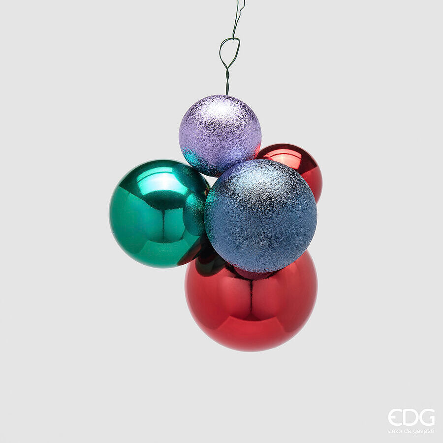 EDG Enzo De Gasperi Addobbo di Natale Grappolo 5 Pz Groove Mix - Modello 1