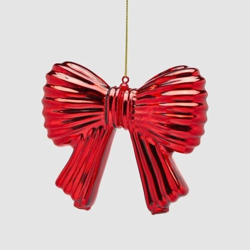 EDG Enzo De Gasperi Fiocco Natalizio Rosso H11xL13 cm – Addobbo per Albero di Natale