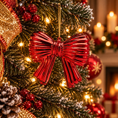 EDG Enzo De Gasperi Fiocco Natalizio Rosso H11xL13 cm – Addobbo per Albero di Natale