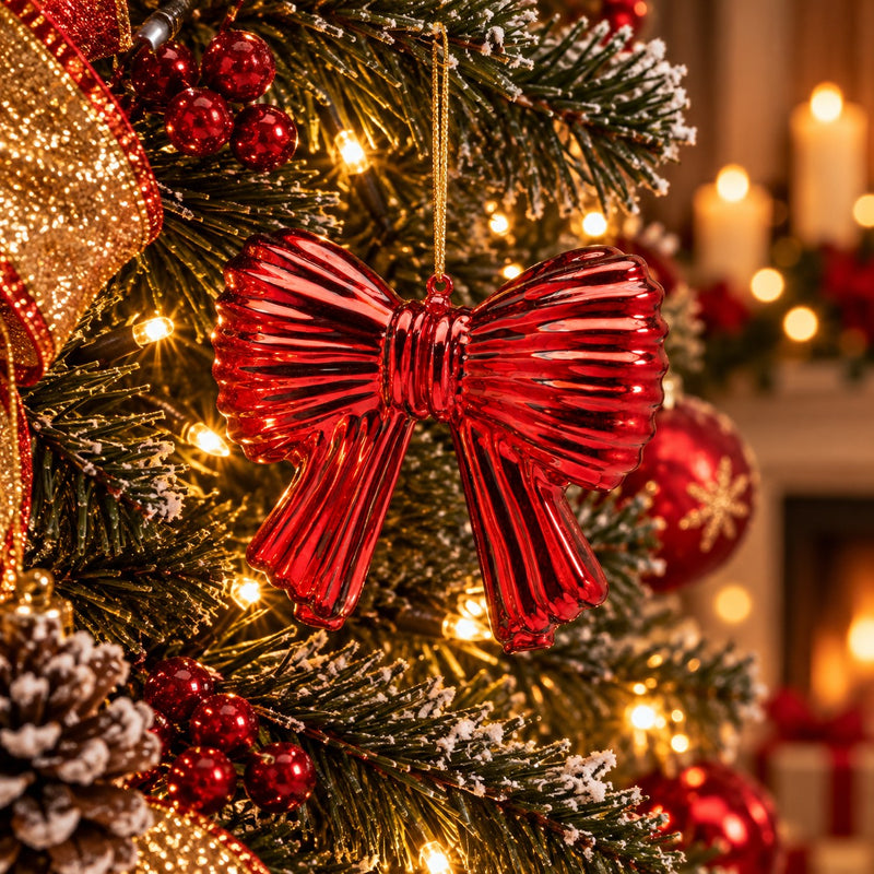 EDG Enzo De Gasperi Fiocco Natalizio Rosso H11xL13 cm – Addobbo per Albero di Natale