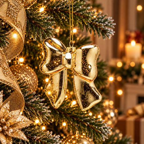 EDG Enzo De Gasperi Addobbo Fiocco Gold H9,5 cm – Decorazione Albero di Natale