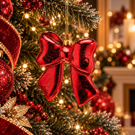 EDG Enzo De Gasperi Fiocco Decorativo Rosso H9,5 cm – Addobbo Albero di Natale