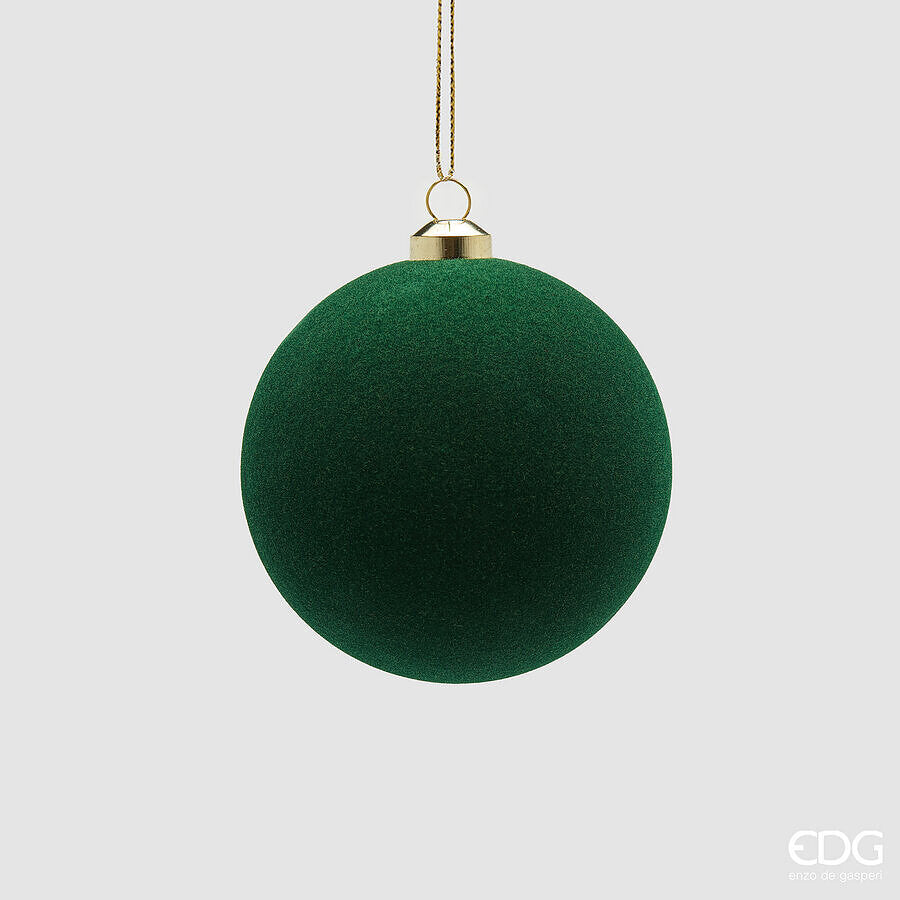 EDG Enzo De Gasperi Palline di Natale in Velluto Dark Green Ø8 cm – Set 8 Pezzi