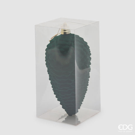 EDG Enzo De Gasperi Pigna in Velluto Dark Green H25 cm – Addobbo di Natale