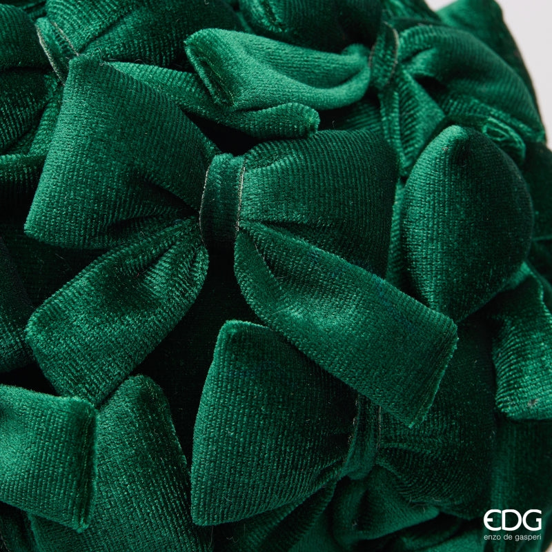 EDG Enzo De Gasperi Palla di Natale con Fiocchi Ø18 cm Verde – Addobbo per Albero di Natale