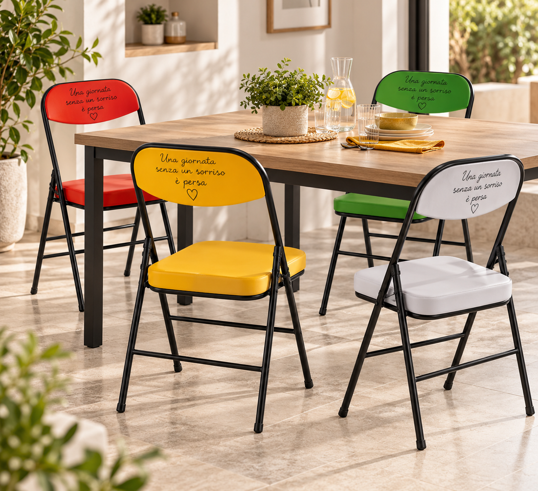Ad Trend Sedia Pieghevole 39 x 46 x 82 cm – Sedia Salvaspazio per Casa e Cucina, Modelli Assortiti 1 Pz