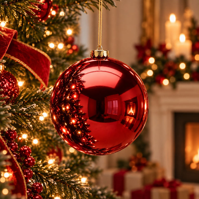 EDG Enzo De Gasperi Pallina di Natale Lucida Burgundy Ø15 cm – Addobbo Natalizio