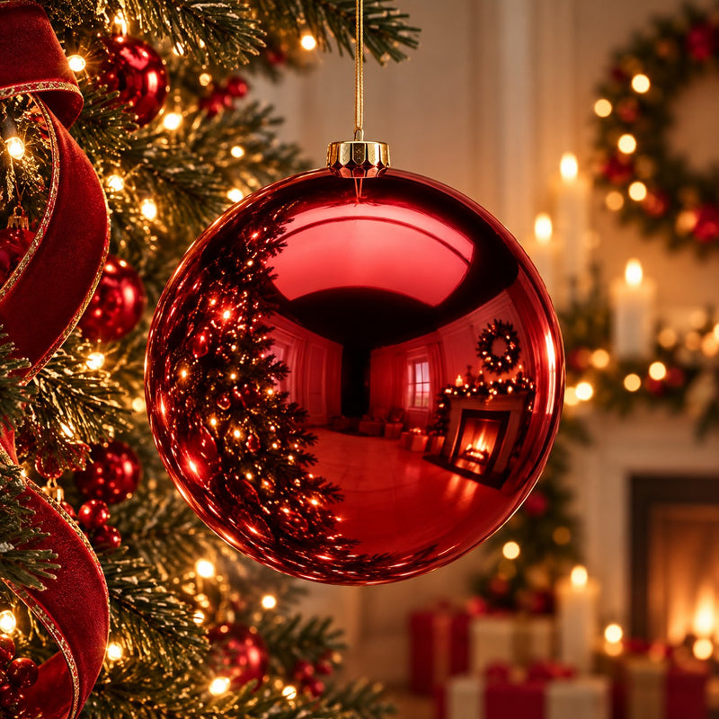 EDG Enzo De Gasperi Pallina di Natale Lucida Burgundy Ø20 cm – Addobbo Natalizio