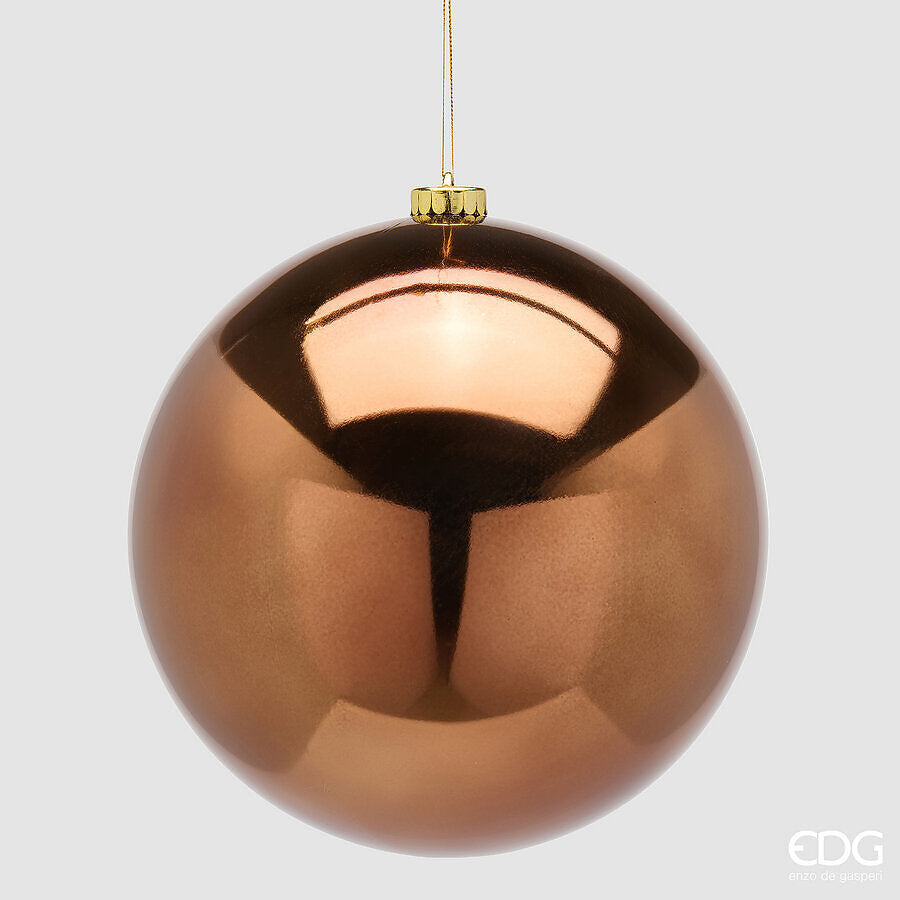 EDG Enzo De Gasperi Palla di Natale Lucida Brown Ø20 cm – Addobbo Natalizio