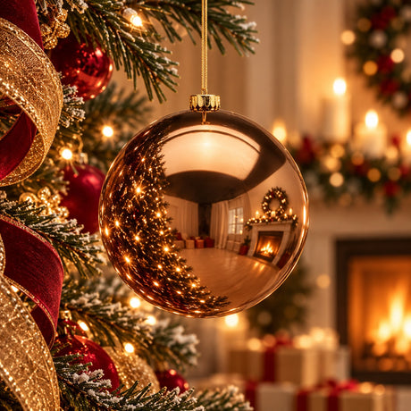 EDG Enzo De Gasperi Palla di Natale Lucida Brown Ø20 cm – Addobbo Natalizio