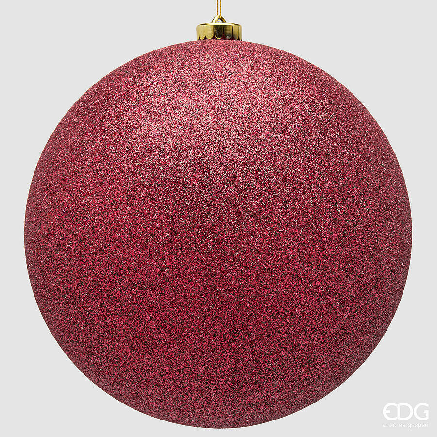 EDG Enzo De Gasperi Palla di Natale Glitter Burgundy Ø25 cm – Addobbo Natalizio