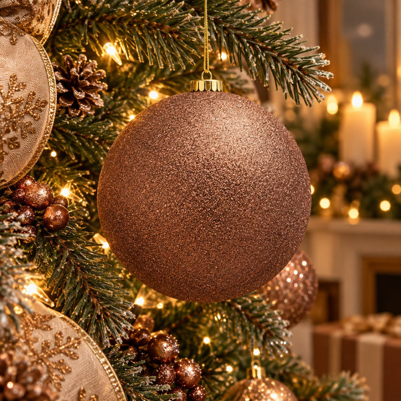 EDG Enzo De Gasperi Palla di Natale Glitter Marrone Ø25 cm – Addobbo Natalizio