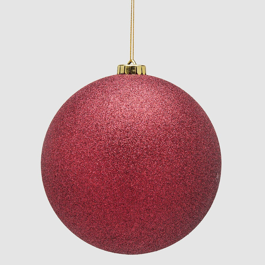 EDG Enzo De Gasperi Pallina di Natale Glitter Burgundy Ø15 cm – Addobbo Natalizio