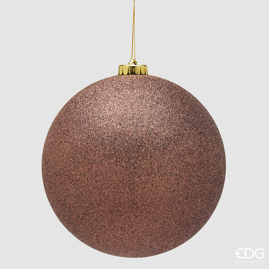 EDG Enzo De Gasperi Pallina di Natale Glitter Marrone Ø15 cm – Addobbo Natalizio