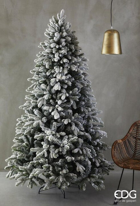 EDG Enzo De Gasperi Albero di Natale Pino Merano Innevato H240 D148 (1796TIPS) White Green