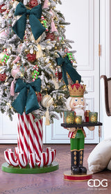 EDG Enzo De Gasperi Albero di Natale Pino Merano Innevato H 210 Cm D 132 Cm con 750 Led  Bianco Verde