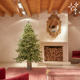 Albero di Natale Pino Luxury H 180 Cm D 136 Cm con 3.000 Led Verde